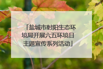 盐城市射阳生态环境局开展六五环境日主题宣传系列活动